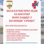 БЕСПЛАТНИ СИСТЕМАТСКИ ПРЕГЛЕДИ ЗА БОРАЧКУ ПОПУЛАЦИЈУ У БОЛНИЦИ „СРБИЈА“